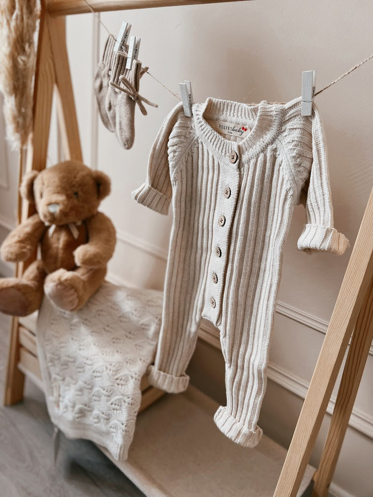 Boxpakje rib gebreid lichtbeige – Velvetbaby