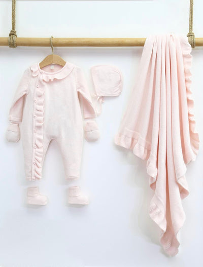 geboorte set newborn babykleding roze katoen