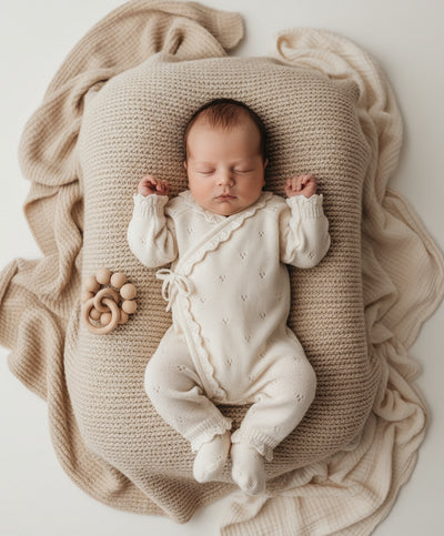 geboortepakje petit pointelle beige blossom