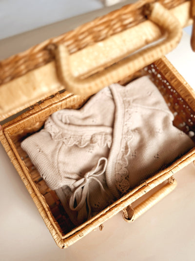 geboortepakje meisje pointelle sand
