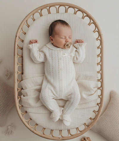 geboortepakje heirloom gebreid gebroken wit
