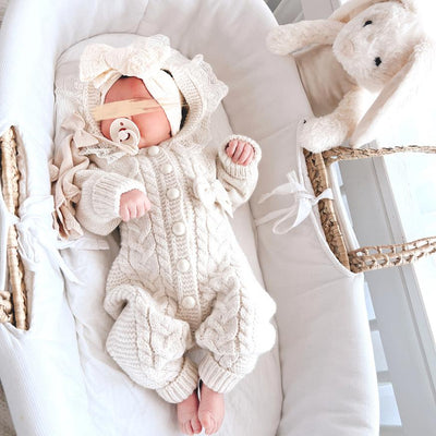 Bandeau bébé avec gros noeud - sable