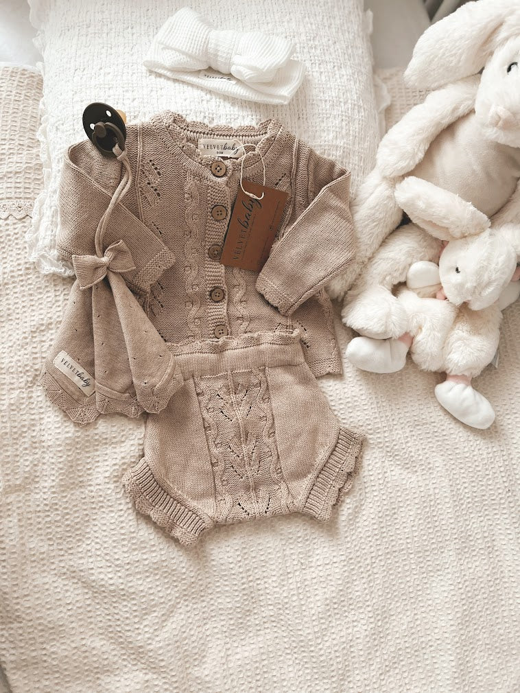 gebreid babykleding setje vintage
