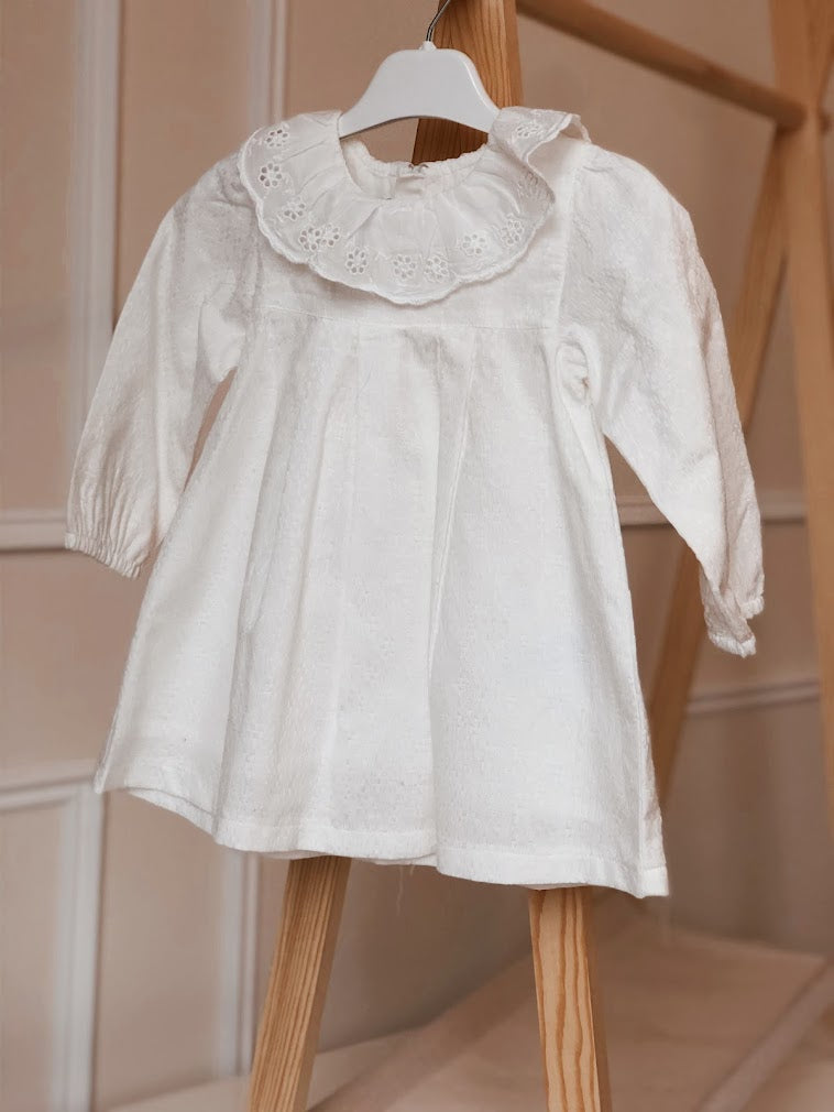 Wit Jurkje Baby Jurk Wit Flovos Dress Warm White โ Donsje Amsterdam